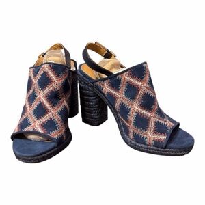 Tory Burch Trinity SOHO LUXE Embroidered Espadrille Heeled Slingback Sandal. 